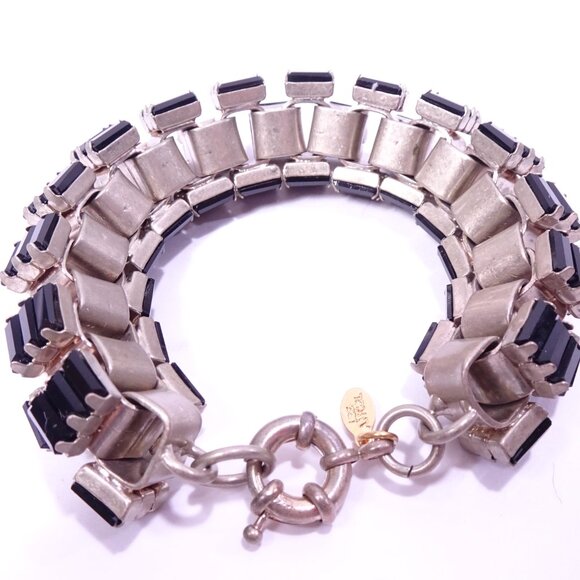 Neiman Marcus Lee Angel Women's Onyx Black Crystal Box Link Bracelet NWT 250 - Picture 14 of 16